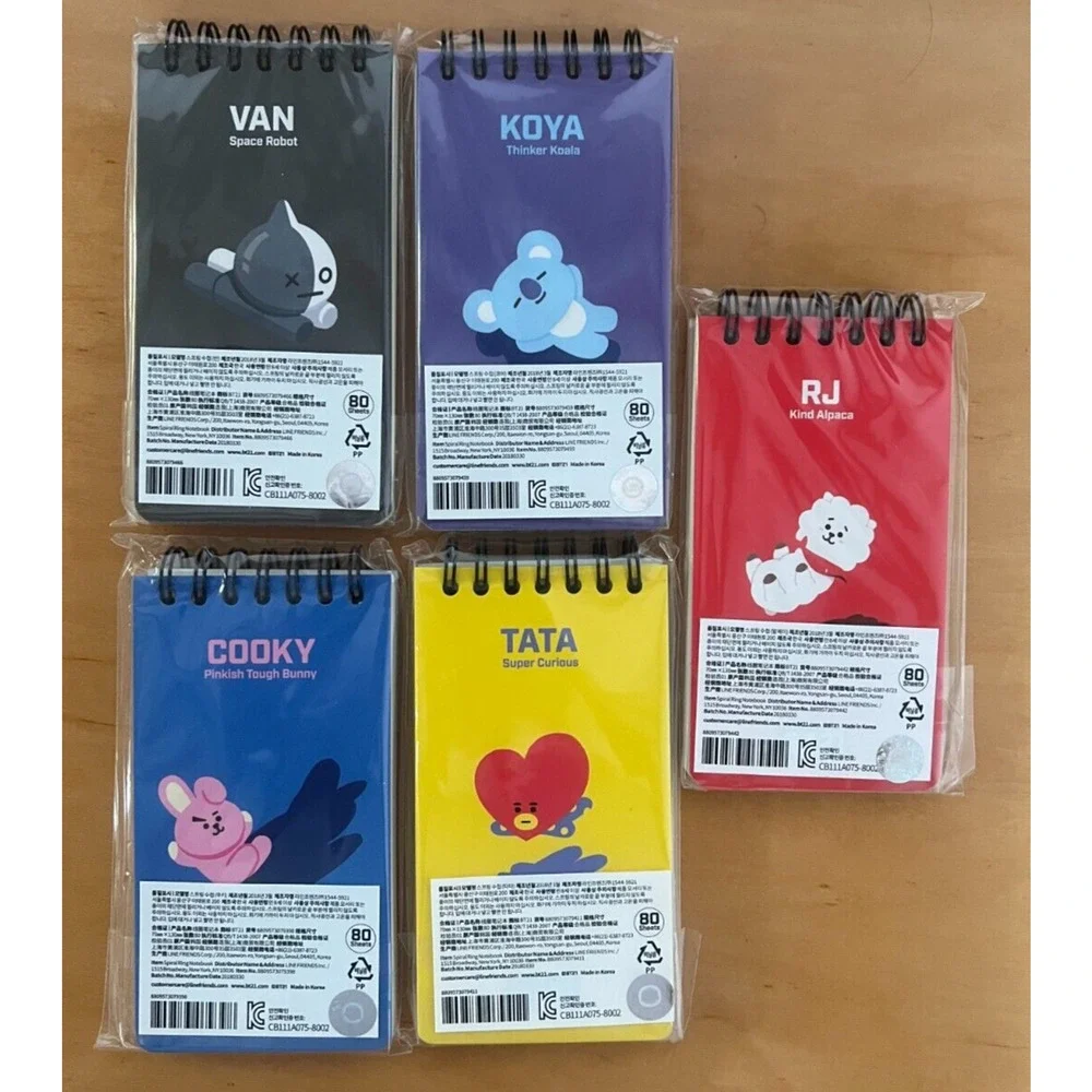 NEW! BTS BT21 Official Authentic Goods Spring‎ Notebook 5Set